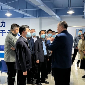 平湖市委领导一行莅临平湖市箱包产业园区调研指导