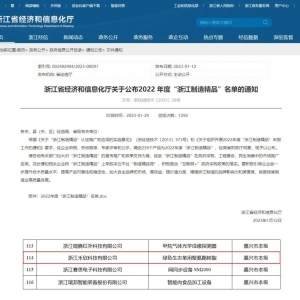 禾欣科技新品上榜“浙江制造精品”