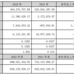 同大股份2022年净利1138.64万同比增长258.89%