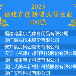天守股份荣登2023福建省创新型民营企业100强